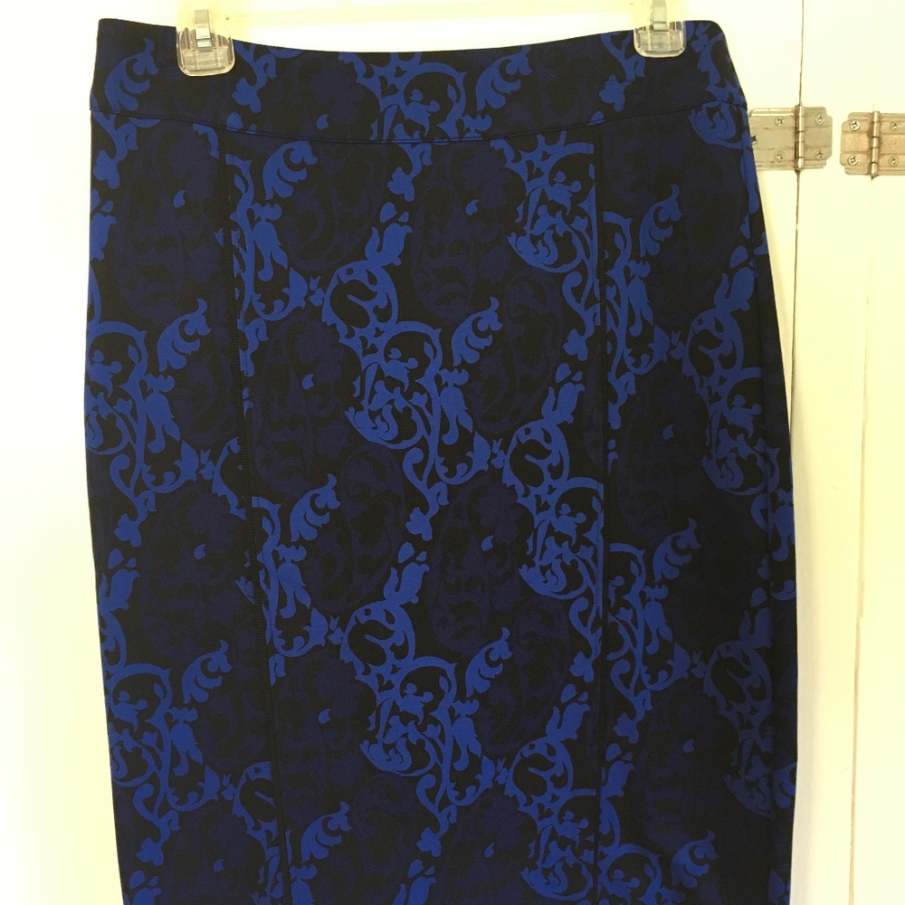 Ann Taylor Blue and Black Pencil Skirt
